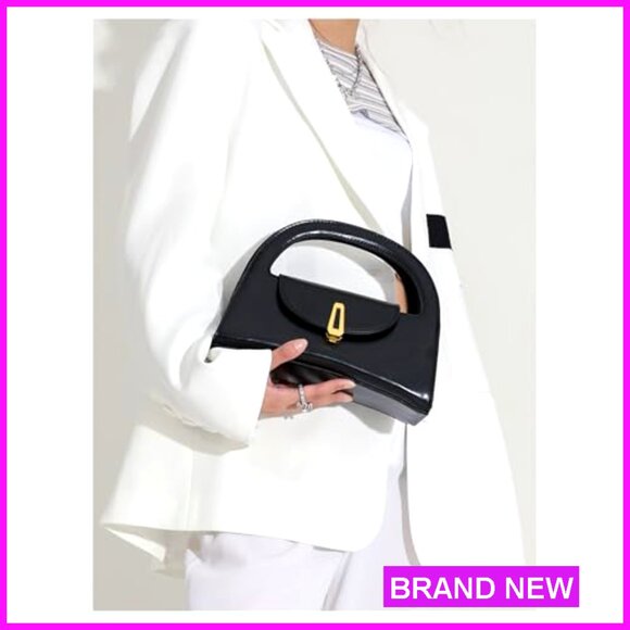 Faux Leather Clutch Crossbody Bag Evening Wedding Party Purse - Picture 3 of 6